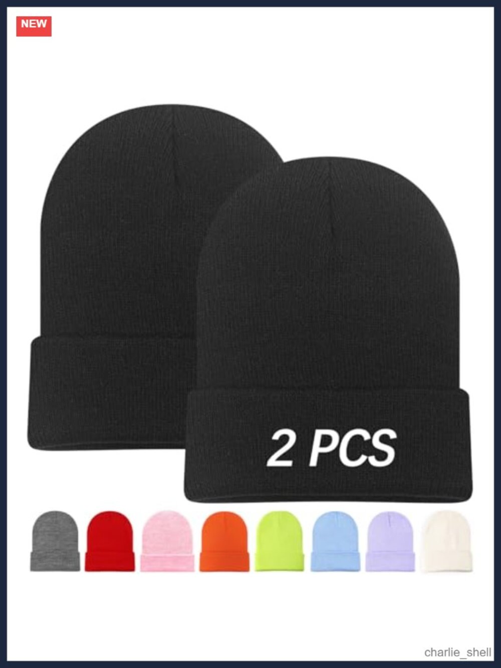 Unbranded Double-Layered Acrylic Beanie Set Soft Stretch Winter Hat